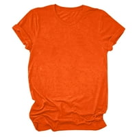 Sawvnm Žene Ljeto Crewneck Solid Color Majice Modne udobne ženske bluze vrhovi narandžasti XXL Porodični pokloni