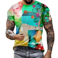 Okrugli vrat Modni vrhovi muške ljetne fitness sportske košulje 3D digitalni grafiti grafički bluza
