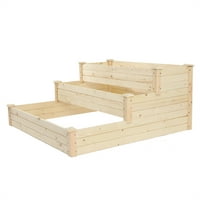 Vrtni krevet na drva uz podignut krevet, vanjska vrtna kutija za vrt, 49 * 49 * 22 ''