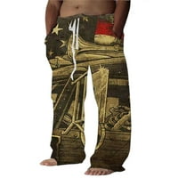 Leuncero muške opremljene joggene dno lagane vučne pantalone za slobodno vrijeme geometrijske hlače Stil-n l