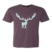 Sjajni jeleni rogovi Životinjski ljubavnik Muns Premium Tri Blend majica, Vintage ljubičasta, mala