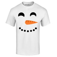 Shop4ever Hearmov sretan snjegović lica Chritsmas kostim grafička majica xxxxx-velika bijela