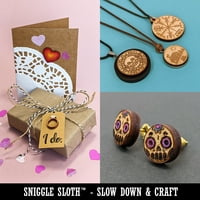 Slatka mala sova sa velikim šalnim drvenim mini čarima oblikuje DIY Craft nakit - sa rupom