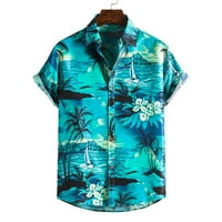 Beeyaso muns Fashion Etnic kratki rukav ležerna tiskana havajska majica majica xxxl