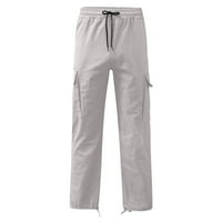 Teretne hlače Men Ležerne prilike, Atletic Jogger Sports Vanjski lagani ravni tipa Fitness pantalone Multi džepovi