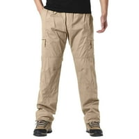 Puawkoer muns modni casual multi džepni patentni zatvarač muške teretne hlače na otvorenom hlače alatne hlače muške modne 2xl kaki