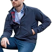 Muška odjeća Pocket Harrington Jakna s dugim rukavima Formalno puni zip prenose poslovne jakne plave 2xl
