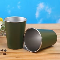 Hesoicy 350ml Kup kafe prijenosni u stilu stila nehrđajućeg čelika kampiranje vanjskog pivskog mlečnog
