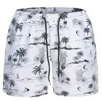 Welliuma muške ljetne hlače s visokim strukom dno cvjetne print plaže kratke hlače mekani godišnji mini