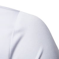 Muške košulje dugih rukava Muškarci Ležerni postolje Bluza Bluza Dugme Roll up Majica s rukavima dugim vrhovima