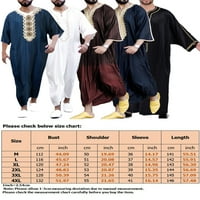 Capreze Muška molitva rube musliman maxi majica s pola rukava s dugim haljinama Vintage majice V izrez