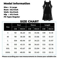 Mrigtriles Renaissance Čipka Maxi haljina Žene Retro srednjovjekovne haljine Halloween Essential Plus veličina Gothic Cosplay Kostimi V izrez Duga haljina