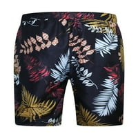 Leuncero Men Lounge Holiday Beachwearwaian Hawaiian Wide noge Mini pantalone za slobodno vrijeme ljetne kratke hlače s džepovima