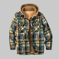 CLlios Flannel majice za muškarce plus veličina kapuljača sa duksevima ulični jakna s majicama Redovna fit lagana jakna s dugim rukavima