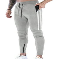 LUMENTO MENS Classic Fit Fitness Harem hlače sa zatvaračem Dugi pantni pantni pantski pantski hlače Prozračne hlače duboko siva 2xl