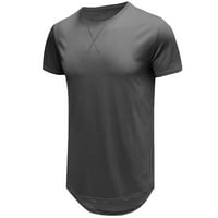 Odeerbi Summer Lounge majica za muške casual puni okrugli vrat Slim Fit kratkih rukava Bluza tamno siva