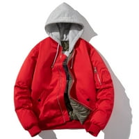 HFYIHGF muške zimske hladne obložene obložene podstavljene dukseve kapute Cotton Casual pune patentne jakne od kapuljače sa uklonjivim kapuljačom