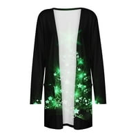 CLlios Fashion Woman majica s dugim rukavima Jesen Otvoreni prednji božićni karton Labavi gornji odjeća