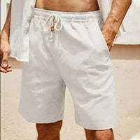 Muški kratke hlače Muškarci Čvrsti džepne kratke hlače Ležerne prilike za habanje Elastične strukove kratke hlače bijeli XXXL U2982