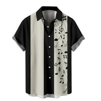 Njoeus kratki rukav muški majica kratkih rukava Muški ljetni modni Havajski stil kratkih rukava Ležerne majice Muški gumb niz majicu kratkih rukava
