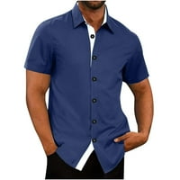 Ležerne tipke za patchwork, majice, modni majica, modni casual skliznuti bluza s kratkim rukavima