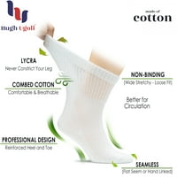 Ugoli muške pamučne dijabetičke čarape za gležnjeve, široka, tanka, labava fit i rastezljiva, bešavna