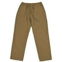 Guvpev Muški posteljina SPLICINS kombinezon Casual Pocket Sportski rad Ležerne hlače - Khaki XL