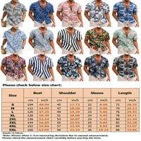 Groanlook muški vrhovi cvjetni print majica rever izrez Havajski ljetne majice kratki rukav muškarci