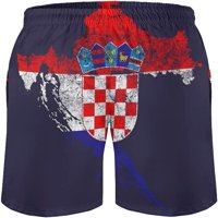 Muška Hrvatska-zastava-i mapa-hrvatsko-ponos Brze kratke hlače s mrežama za postrojenje za plivanje