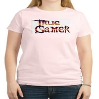 Cafepress - True Gamer ženska ružičasta majica - Ženska klasična majica
