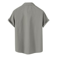 TKLpehg MAN majice kratkih rukava Casual Fashion Resiped uzorak modna reverska bluza s kratkim rukavima Khaki XXXL