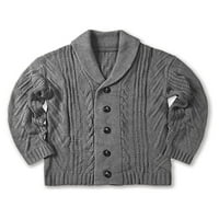Capreze muns kardigan džemper V izrez kaput dugih rukava pletena jakna od šal ovratnik tamno siva s