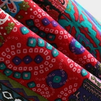 Žene Vintage Etničko stil cvjetni print dugih rukava plus pamučni jakni kaput, plavi, l