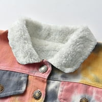 Toddler Boys Girls WindFoonfoff Tine Dye Prints Denim kaput jakna Dječja topla odjeća Veličina 80