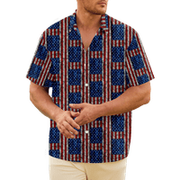 4. jula muška havajska majica SAD Nacionalna zastava Grafički 3D košuljnjak Svakodnevna odjeća s kratkim rukavima Odjeća osnovno pretjerano