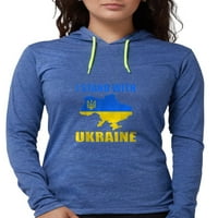 Cafepress - Stojim sa ukrajinom Mapa i majicom s dugim rukavima - Ženska majica sa kapuljačom