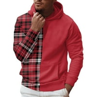 Entyinea muške dukseve Trendi dugih rukava s kapuljačom dugim rukavima džepovi jakne kaput za muškarce Watermelon Red XL