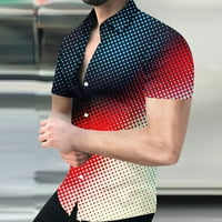Geometrijska košulja Amidoa Muška 3D negirajući redovito tiskovina kratkih rukava kratkih rukava Modna casual majica na plaži Top bluza Muška majica