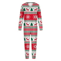 Božićne pidžame za žene roditelj-dijete božićni set tiskani kućni habanje kapuljača pidžama mame kombinezon crvena