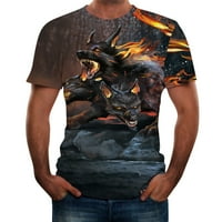 Guvpev Muškarci Ljeto Novo puna 3D tiskana majica plus veličina S-3XL Cool Printing Top bluza - siva l