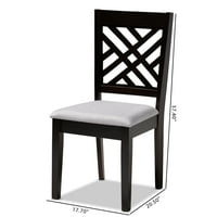 Skyline Decor siva tkanina Tapacirana espresso smeđa Gotovo Drvena stolica za ručavanje od 4