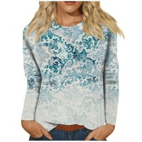 Košulje s dugim rukavima za žene Slatke grafičke majice za ispis Bluze casual plus veličina osnovnih vrhova pulover