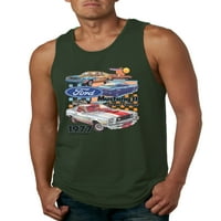Wild Bobby, Ford Mustang II Supercoupe automobili i kamioni Muškarci Grafički tenk Vrh, Šumski zeleni,