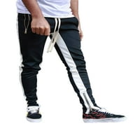 Muški dječaci Hip Hop Jogger Zipper noga za šištanje duge hlače Ležerne prilike elastične struine Sport