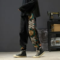 Muške hlače labave japanski retro trend plus veličine vezene boje koja odgovara casual pantalonama