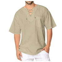 Corashan Fit košulje muške pamučne majice Ležerne prilike na plaži Hipi majica kratkih rukava V izrez