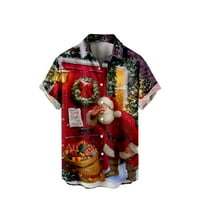 Muška majica s kratkim rukavima za čišćenje muški božićni tiskani jedno džep božićna majica casual labava