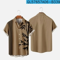 Cleariance Havajska majica na plaži Muške casual majice kratkih rukava Patchwork Patchwork Cardigan Dugme Dugme bluza