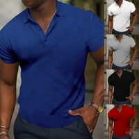Men Button Up Up kratki rukav Slim Fit Business Majica Sportska obična casual bluza crna 3xl