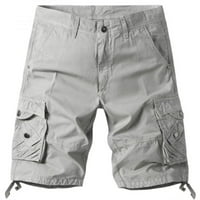 Homodles Hodals Muškarci - Ležerne prilike Pure Boja Na otvorenom Pocket Beach Radna pantalona za teretna kratke hlače Gray XXXXXL